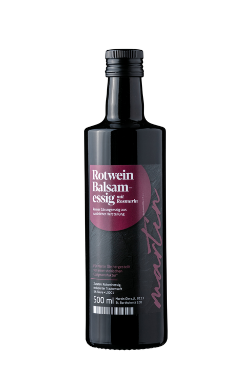 Rotwein-Balsamessig mit Rosmarin